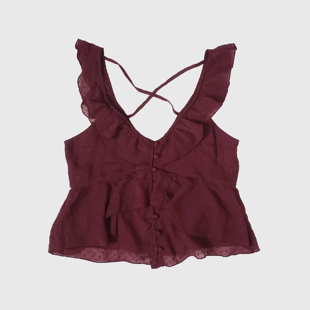 Ruffle V-Neck Shell